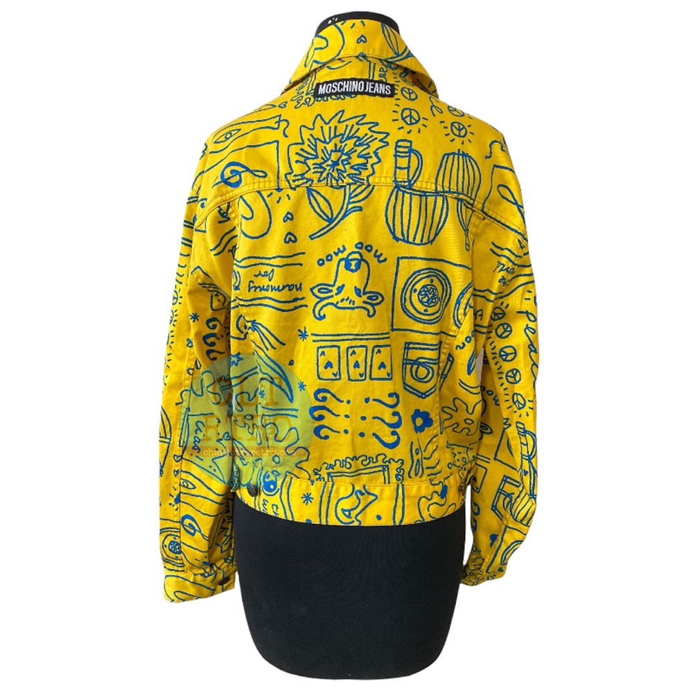 Moschino • Yellow Graffiti Denim Jacket (40) - Picture 4 of 14